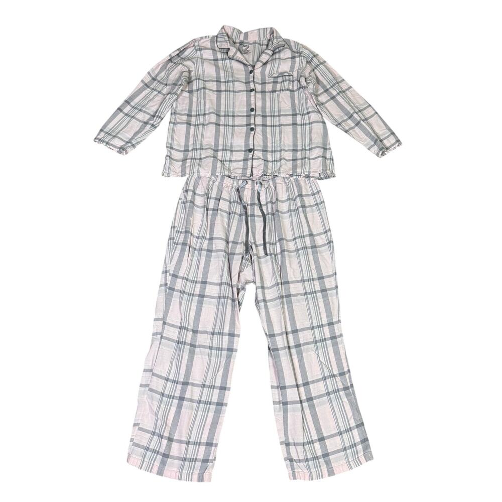 Croft & Barrow Intimates Flannel Sleep Top Pants Pajamas US Womens XL